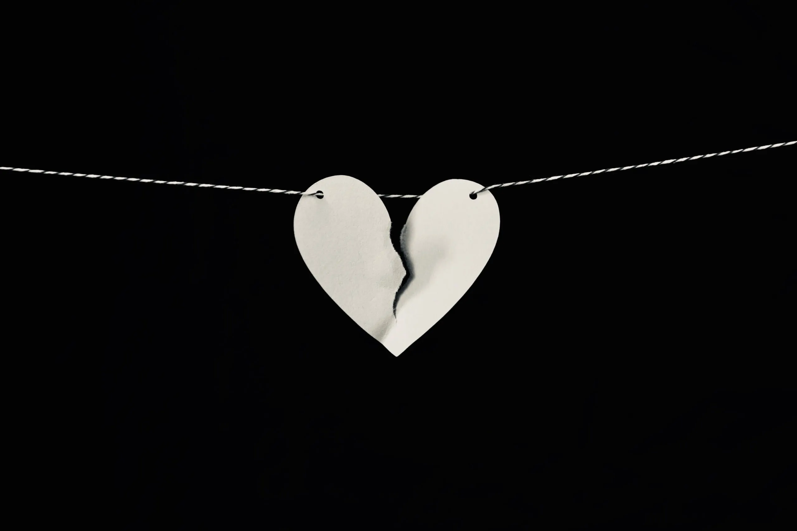 heart that is broken on string