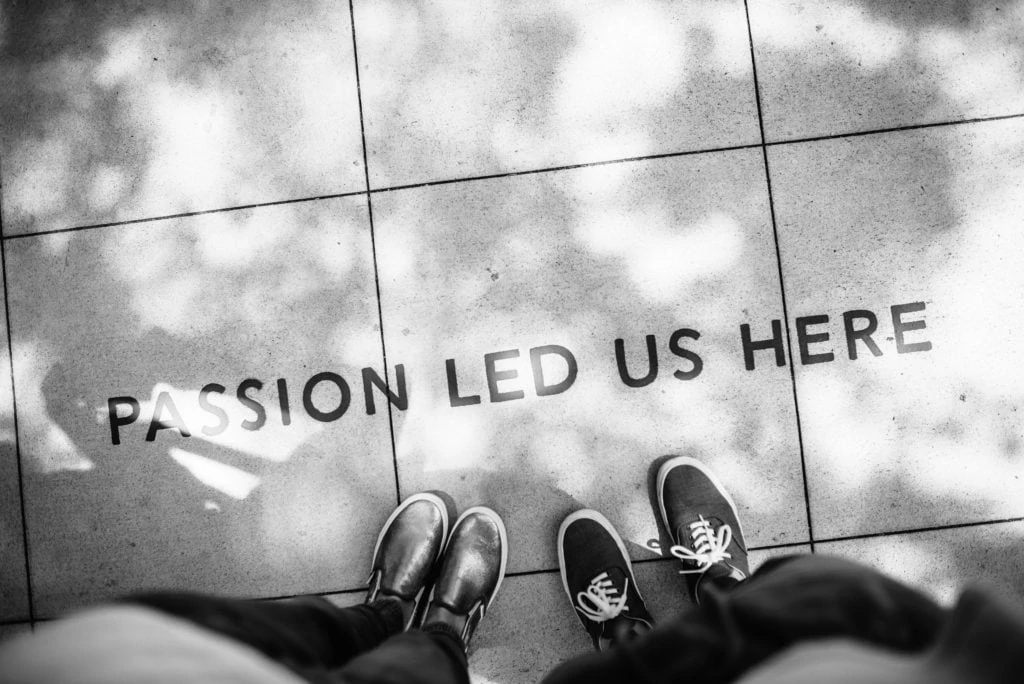 feet with passion led us here on sidewalk